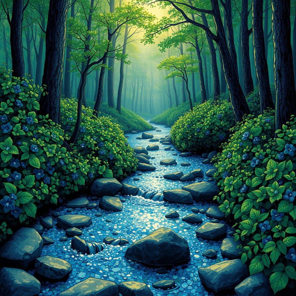 stream made of sapphires