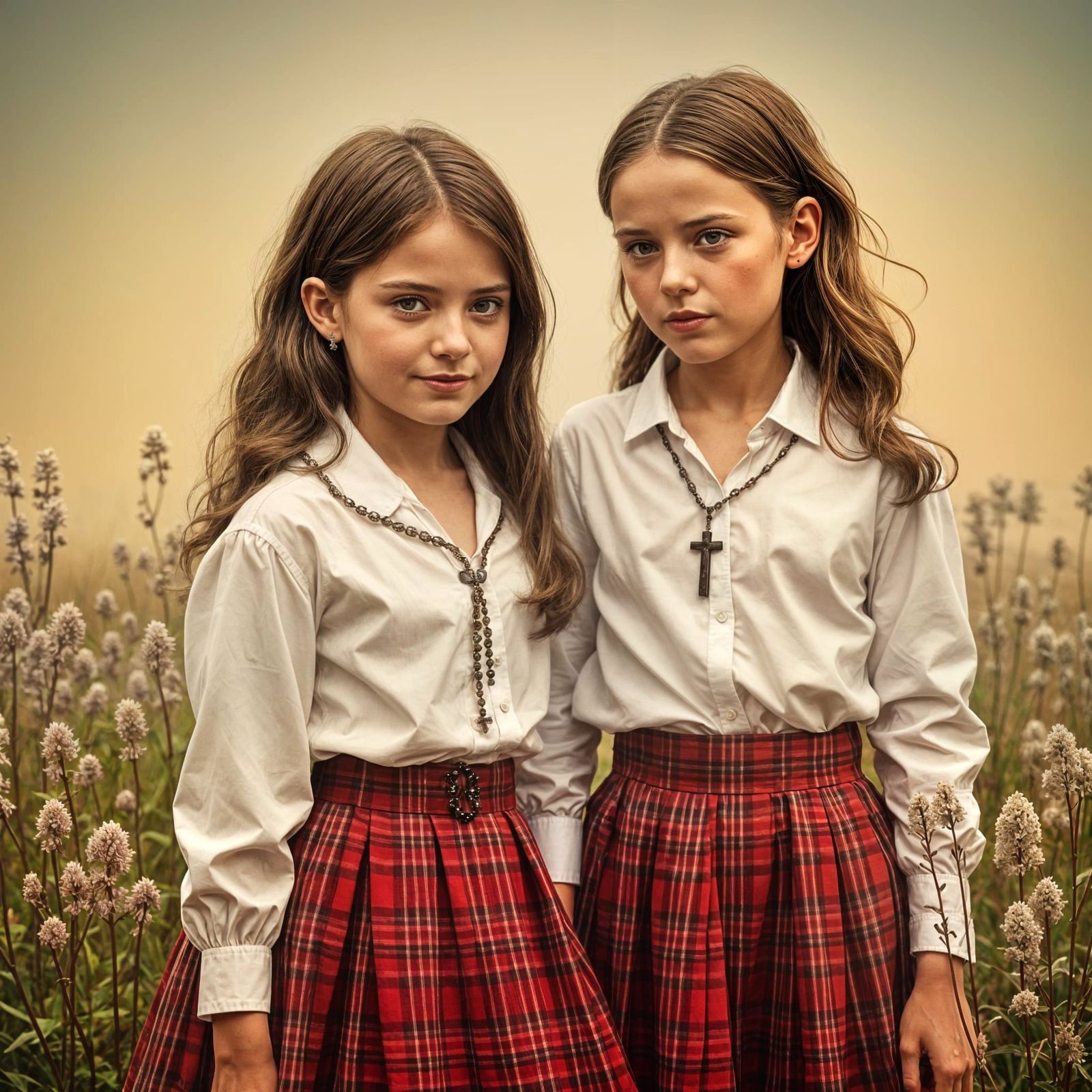 Sisters in Sunday Best: A Heartwarming Scene