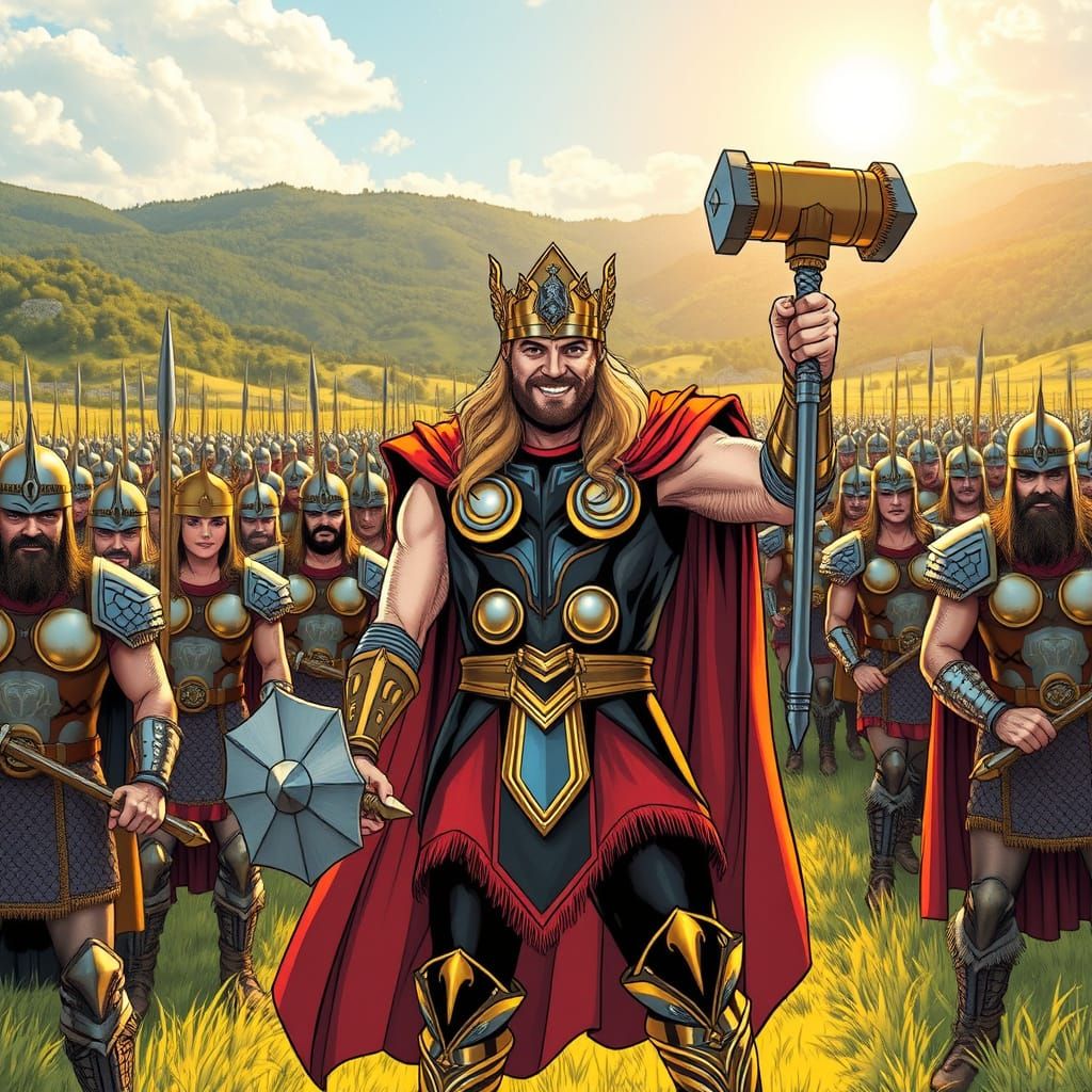 Thor Reigns Supreme in 1980s Marvel Comic Style