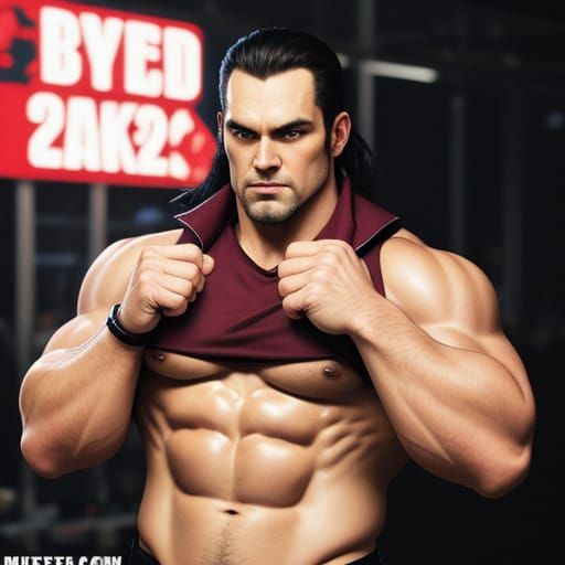 Muscular Man Displaying Strength