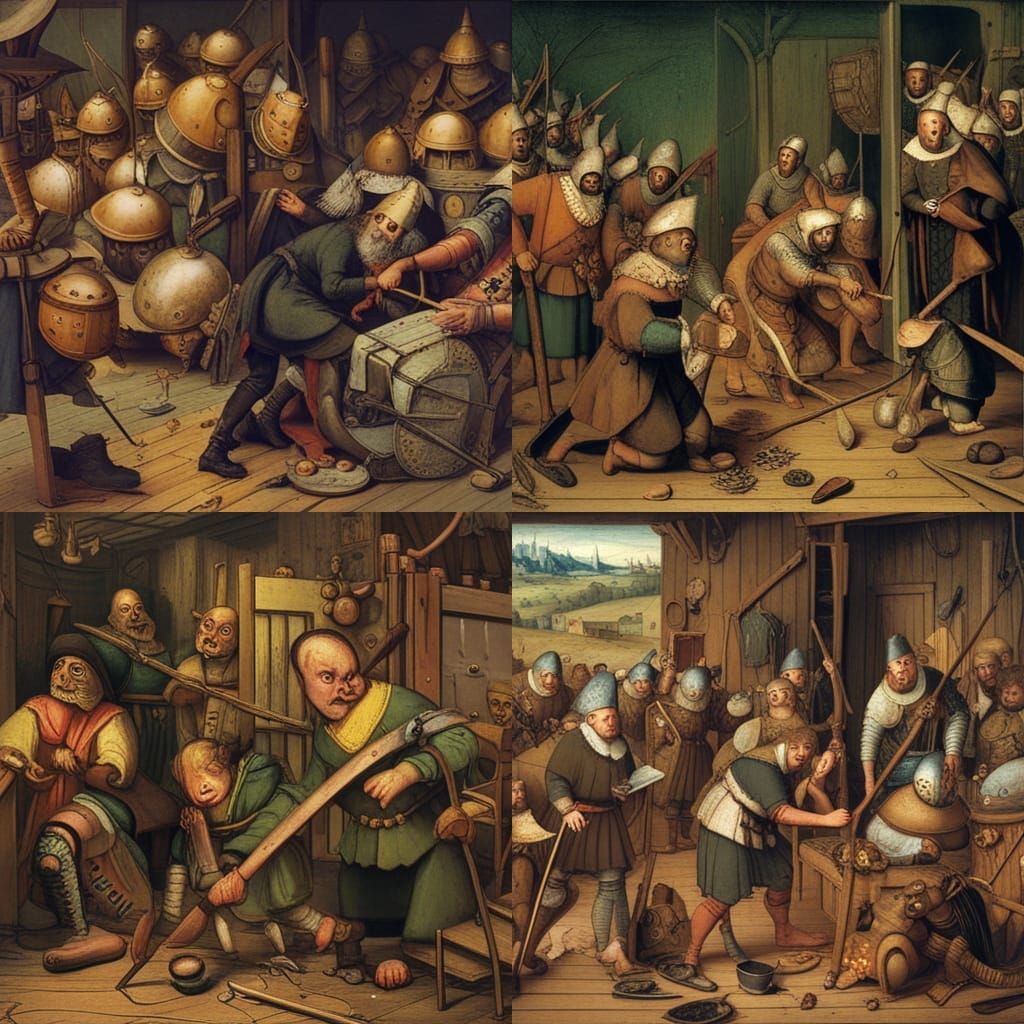 Grotesque Den of Suffering in Bosch Style