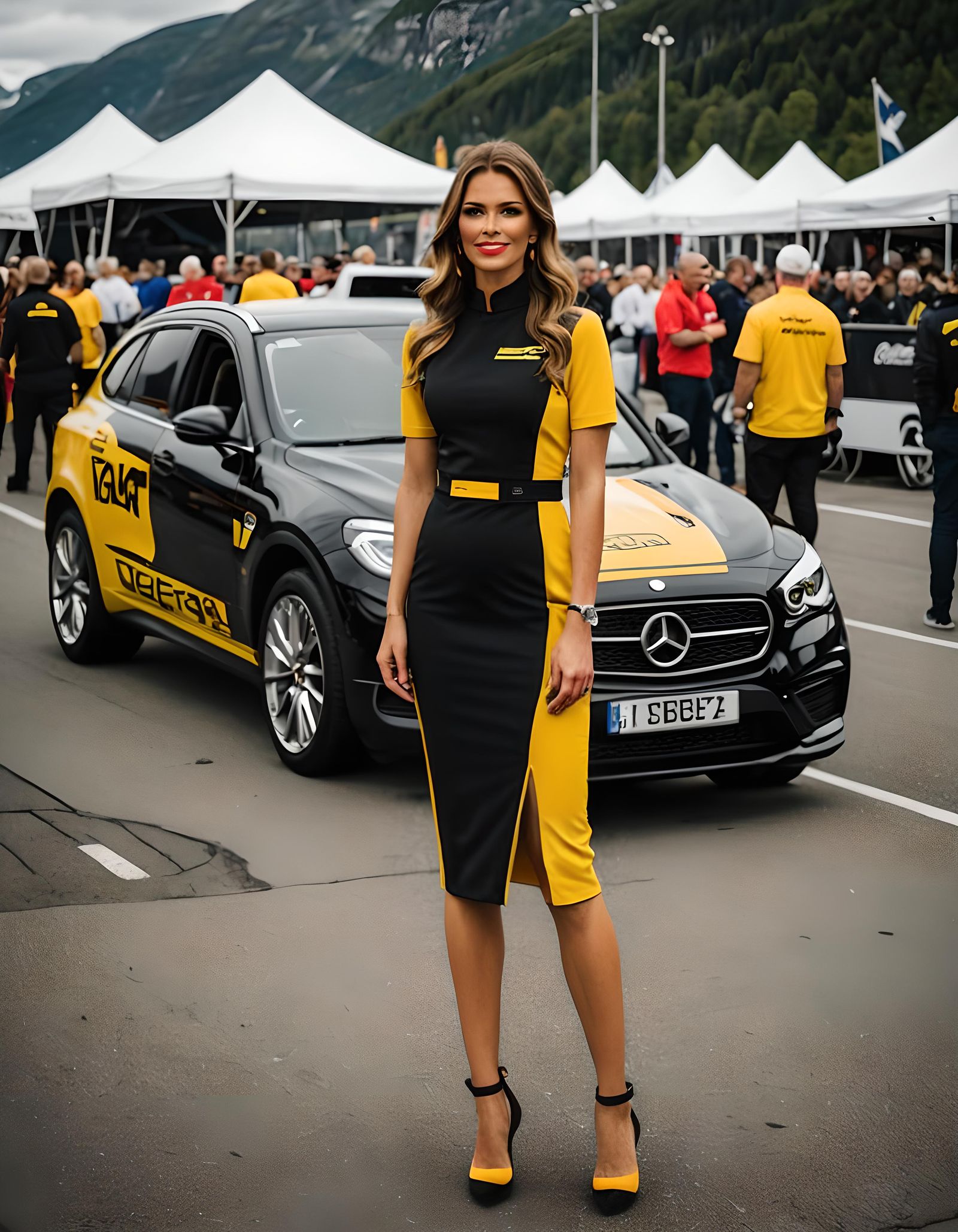 Grid Girl at Car Event in Norway
