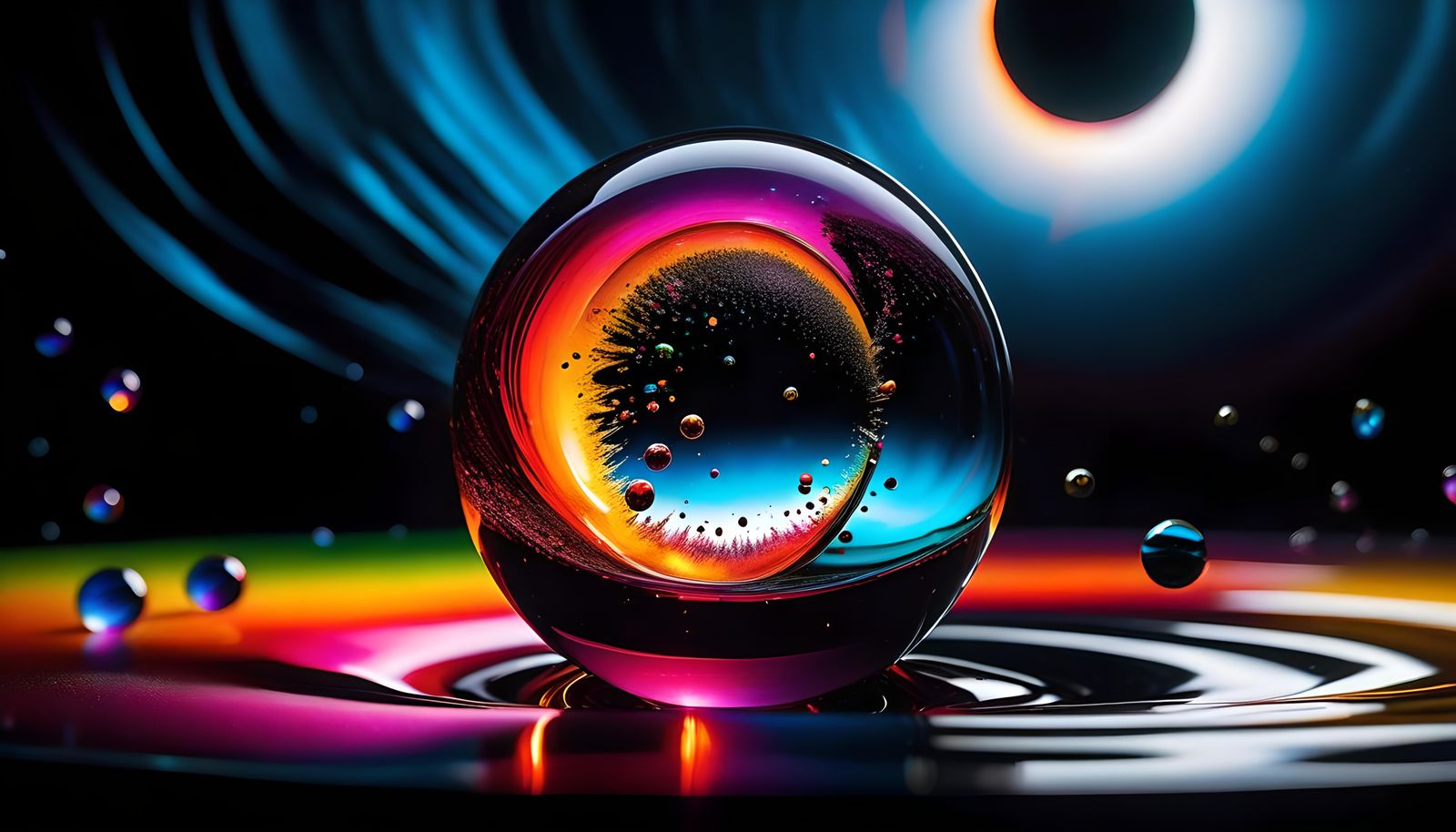 Glass Ball Tears Explode Near Black Hole