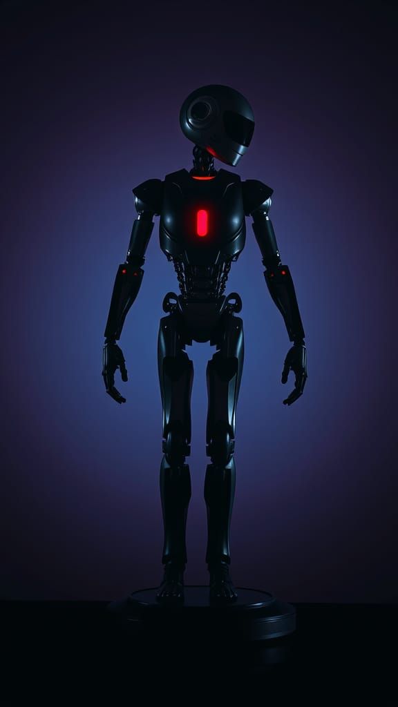 Futuristic Robot Silhouette in a Cinematic Style