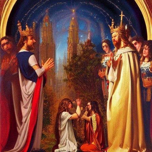 Our Lady's Coronation: An Oil Painting Depiction