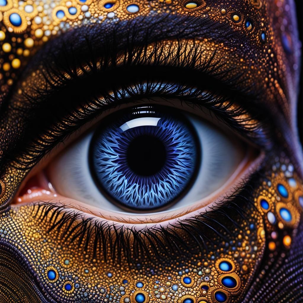Fractal Iris: Abstract Realism Human Eye