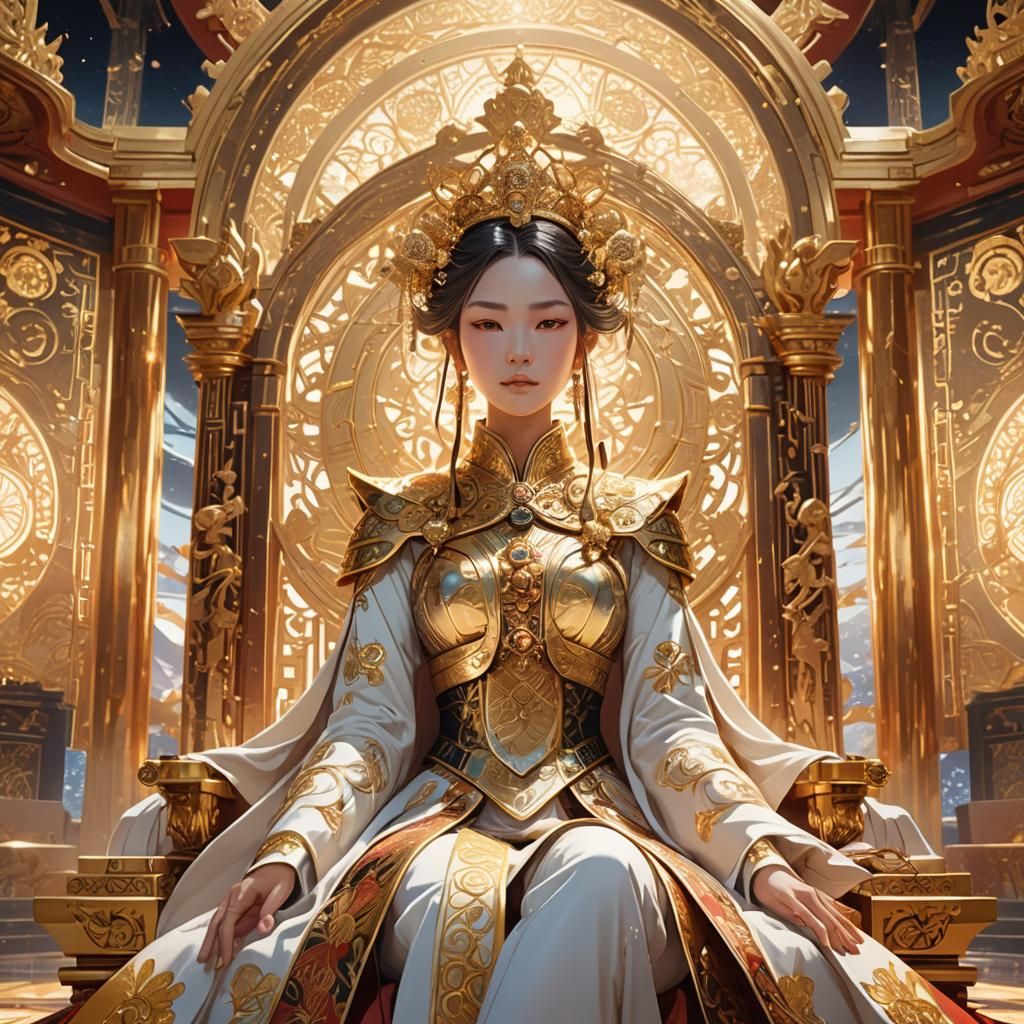 Empress in Celestial Throne Room, Anime Style