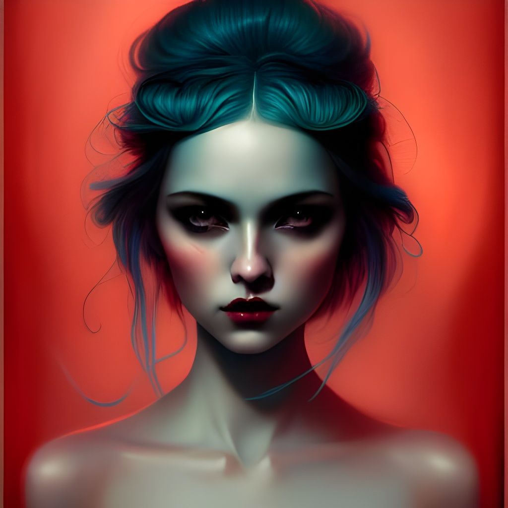 Beautiful Girl Portrait with Fantasy Elements