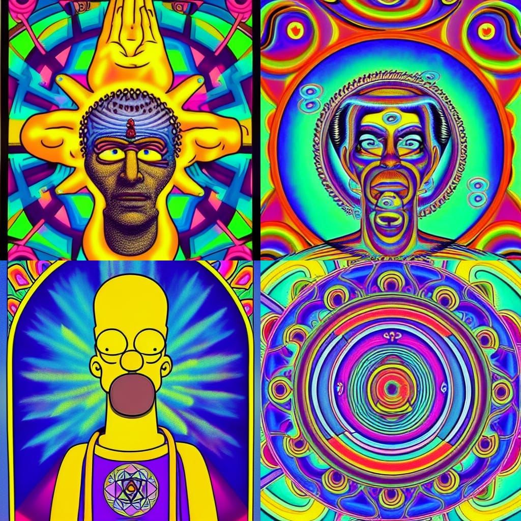 Psychedelic Homer Simpson Visionary Art