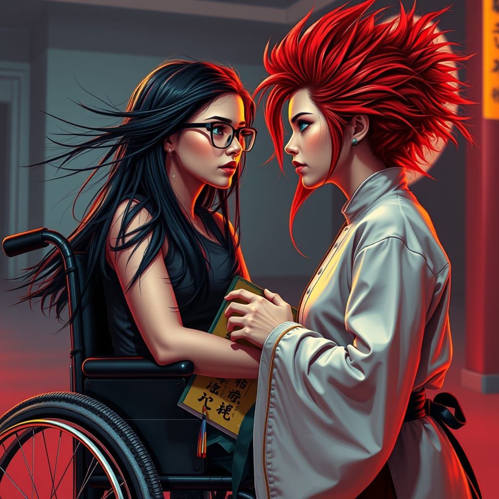 Epic Cyberpunk Love at First Sight in a Neon-Lit Wing Chun D...