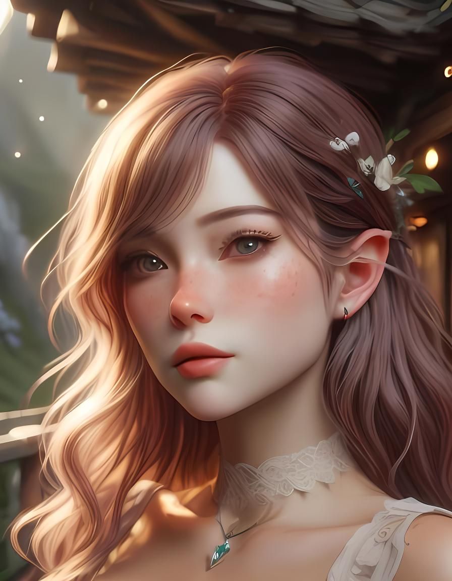 Realistic Elf Portrait in Unreal Engine 5 Style