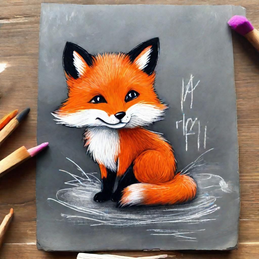 Charming Chalk Fox Illustration