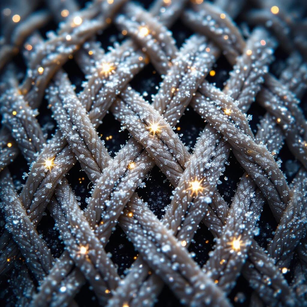 Luminous Braids: Macro Abstract Art in Geometric Patterns