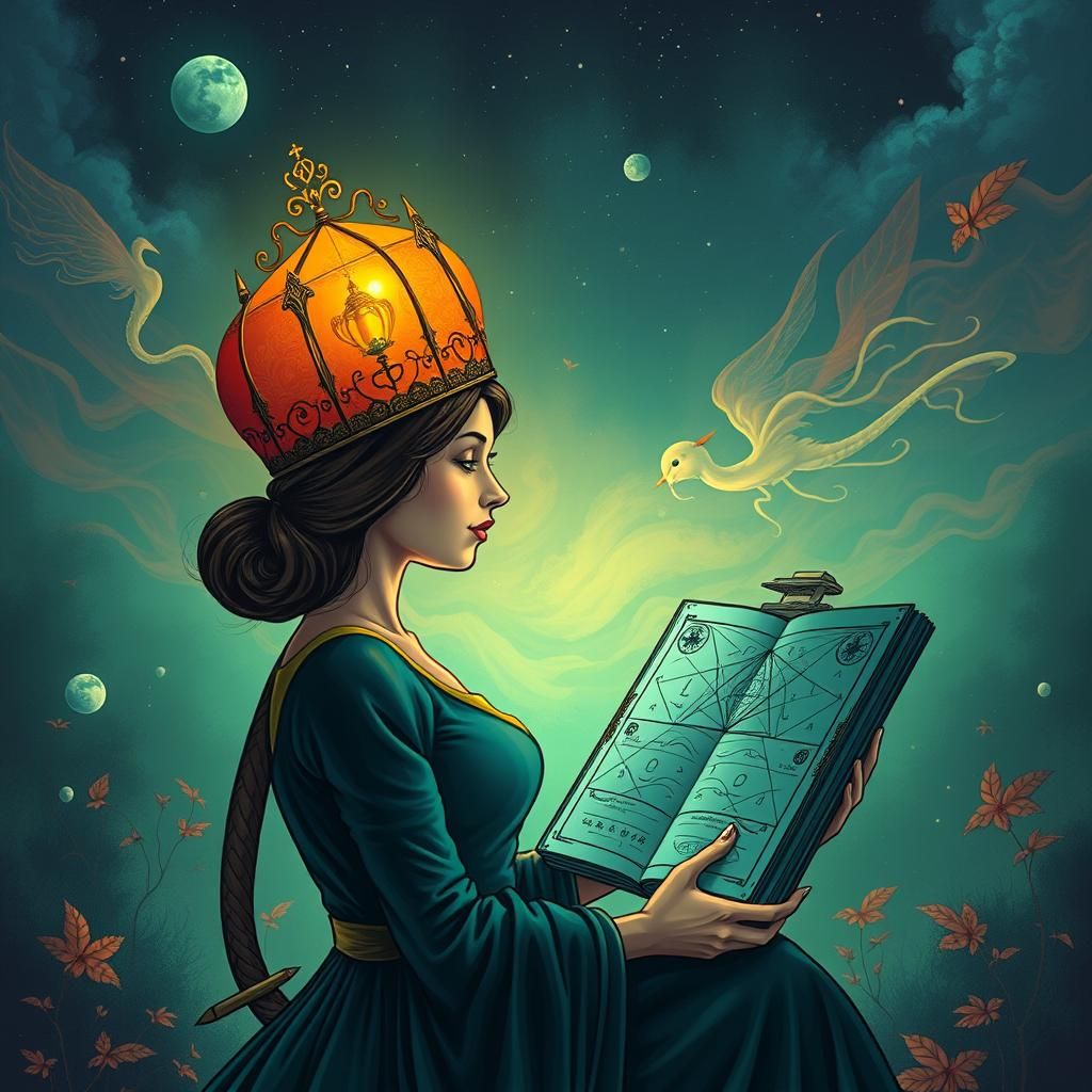 Surreal Cityscape with Cyberpunk and Organic Elements