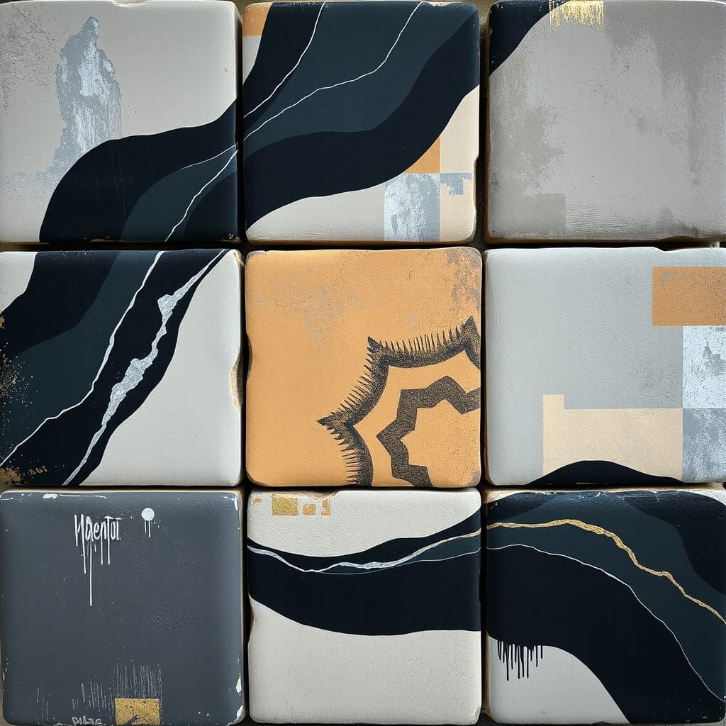 Abstract Street Art in Dark Tones