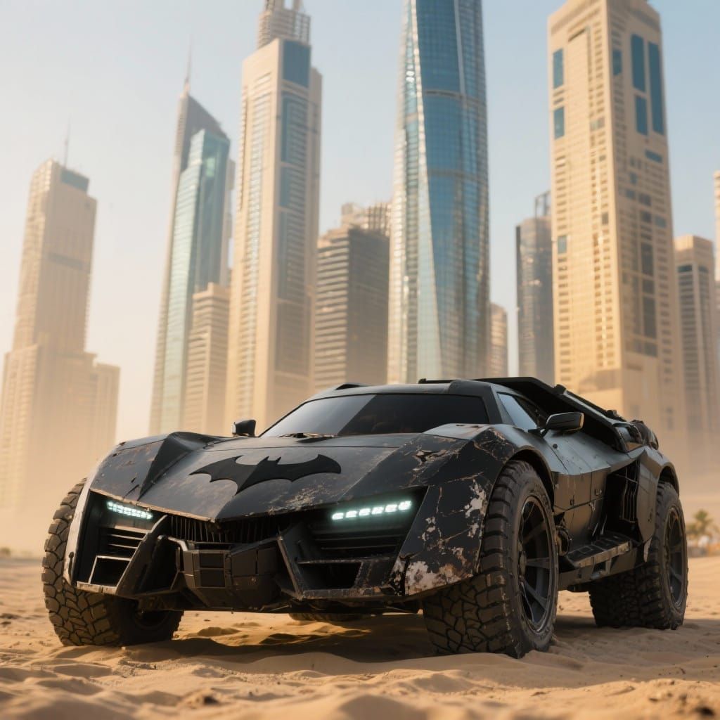 Batmobile in Dubai Cinematic Photo
