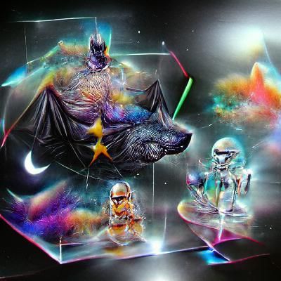 Batman Star Wars Wolf: Cosmic Holographic Illustration