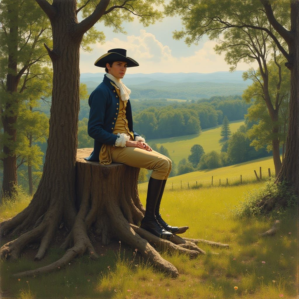 Young Andrew Jackson in Lush Carolina Countryside