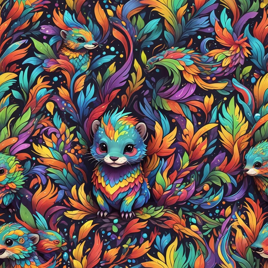 Rainbow Phoenix Otter: Adorable Magical Creature