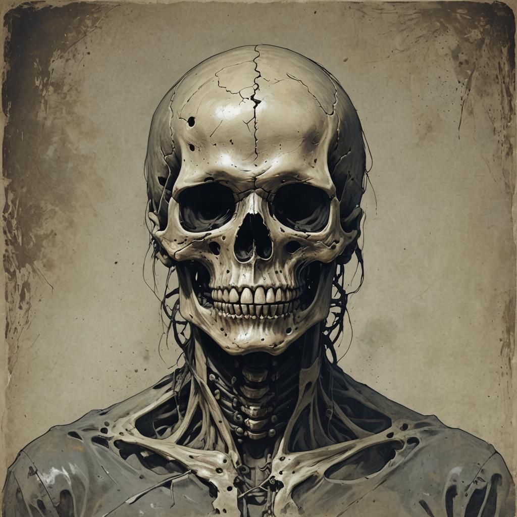 Young Embodiment of Death with Skull Face