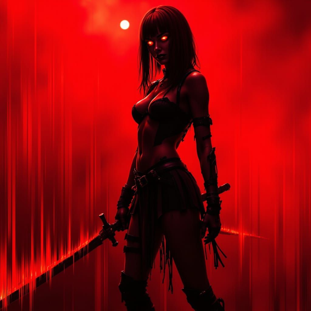 Glitched Zombie Warrior in Smokey Haze