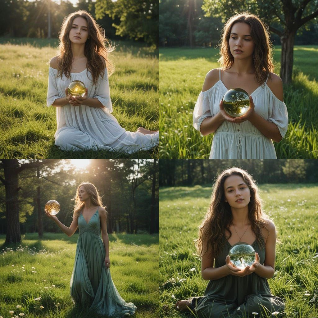 Seductive Goddess of Nature Embracing the Divine