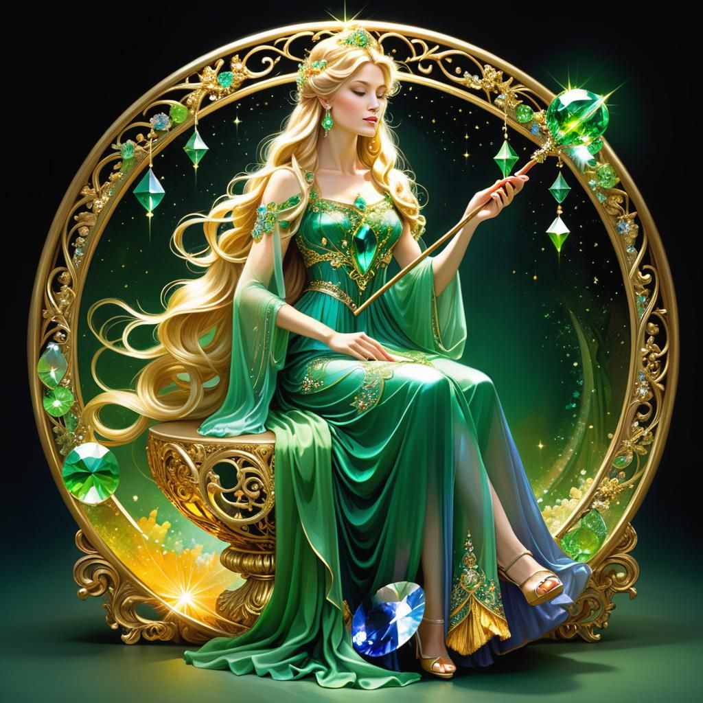 Enchanting Elegance: Mallory's Reign with her Verdant Crysta...