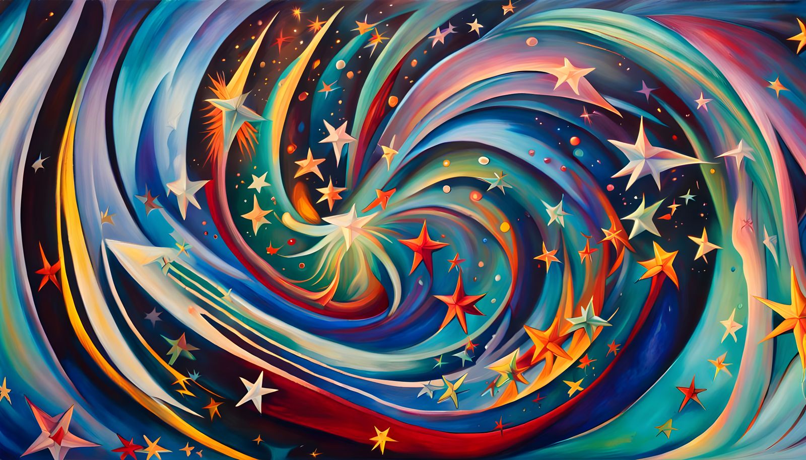 Iridescent Star Cluster Formation in Abstract Expressionism