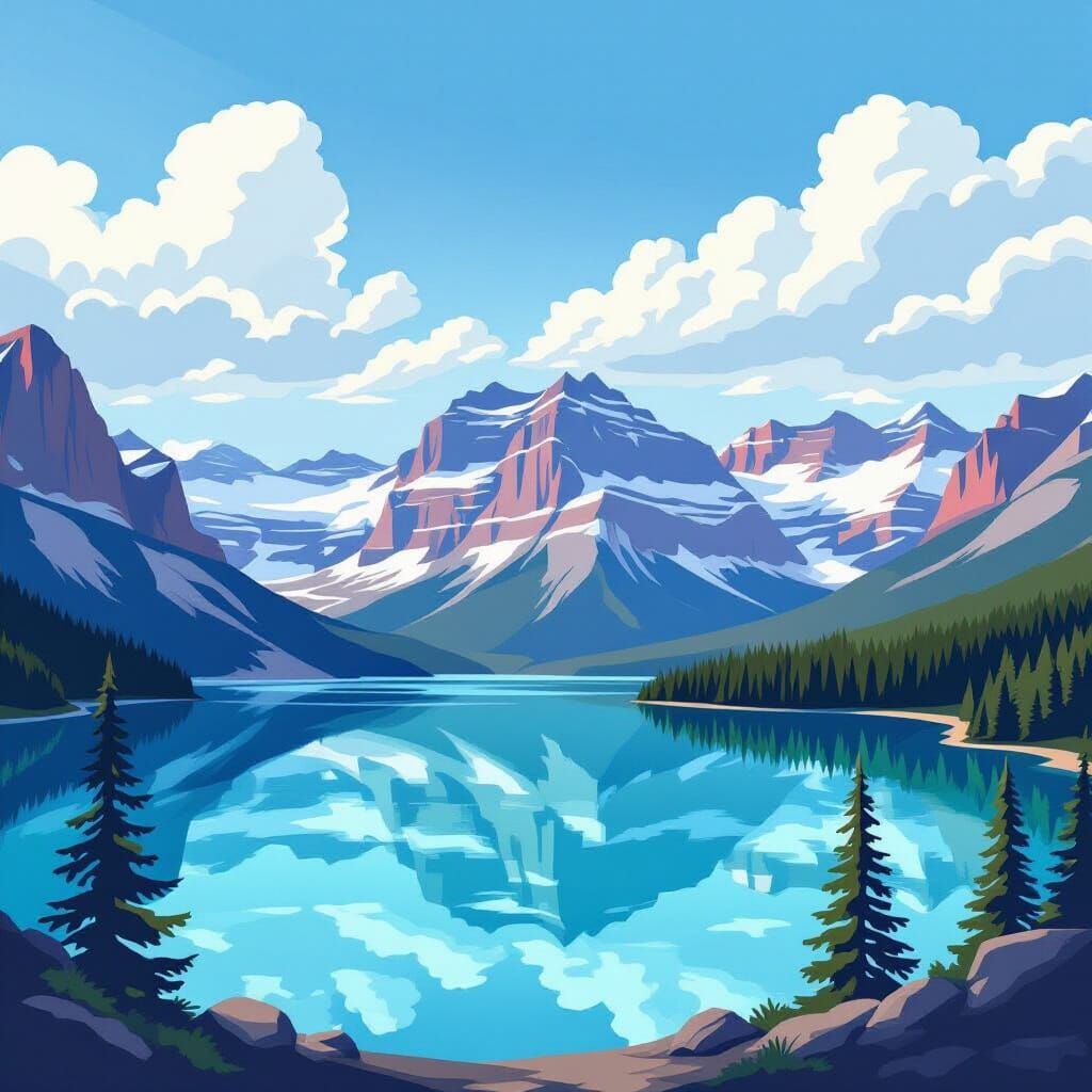 Banff National Park: Mountain Reflection in Turquoise Lake