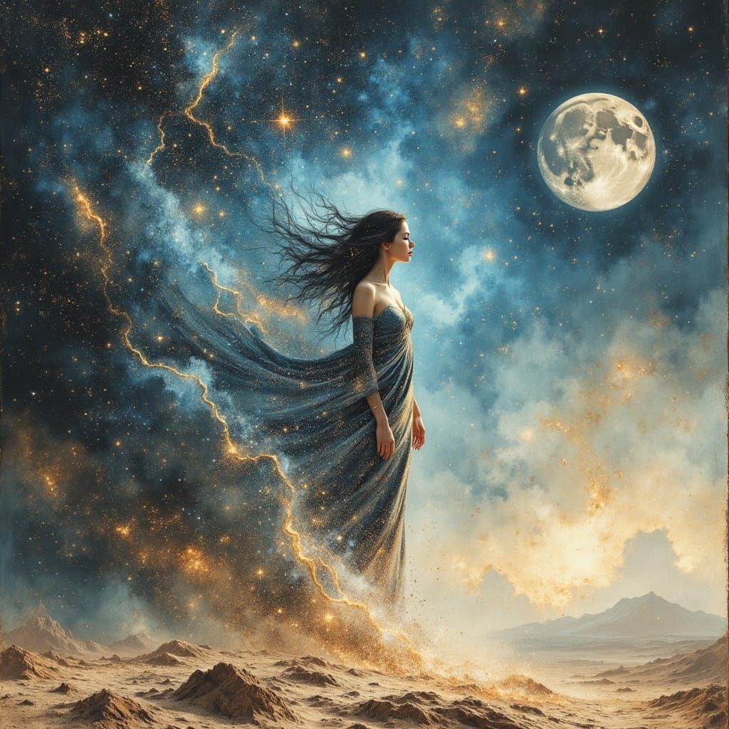 Cosmic Entity Descends on Alien World in Hyperrealistic Oil ...