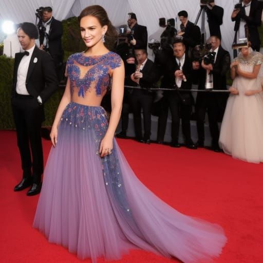 Natalie Portman in a Blue Dress