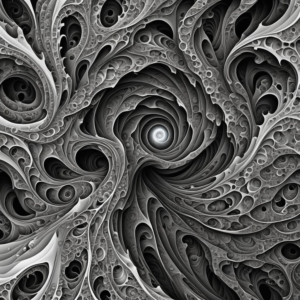 Train Speeds Through Shadows with Abstract Fractal Elements