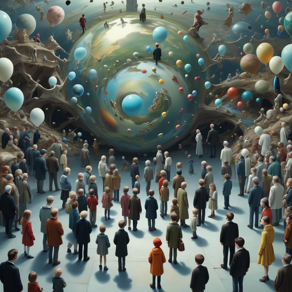 Lost Humans in Gigantic World: Surreal Hyperrealism