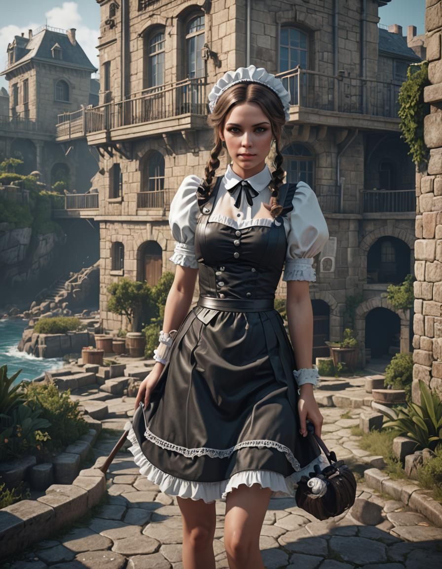 French Maid in Prison Colony: 3D Game Cinematic