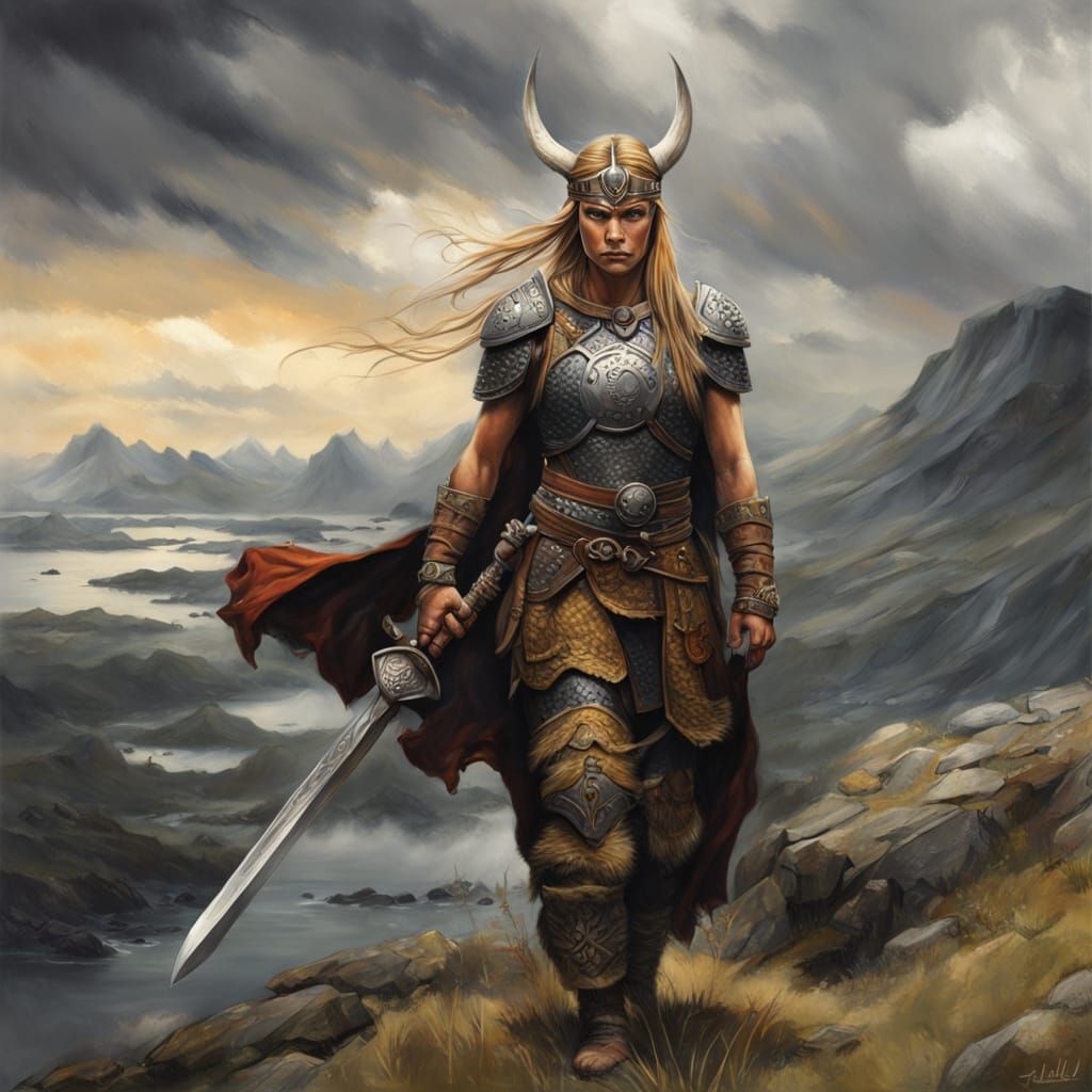Viking Warrior in Valhalla: Hyperrealistic Digital Art