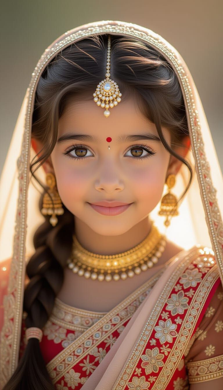 Cinematic Portrait of Girl in Traditional Indian Dress