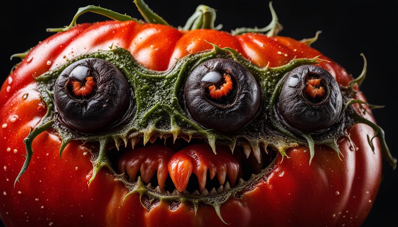 Hyperrealistic Tomato Fruit Monster Portrait