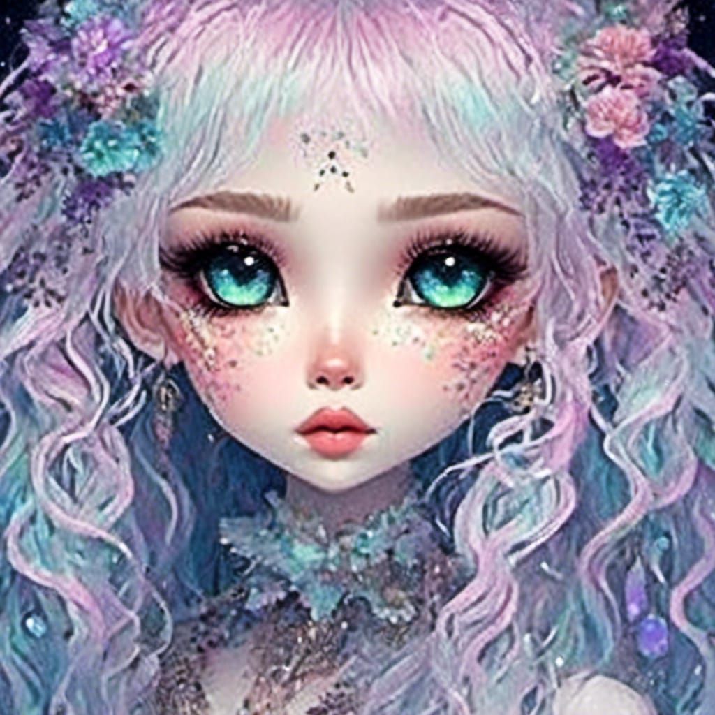 Bioluminescent Portrait in Detailed Fantasy Illustration Sty...