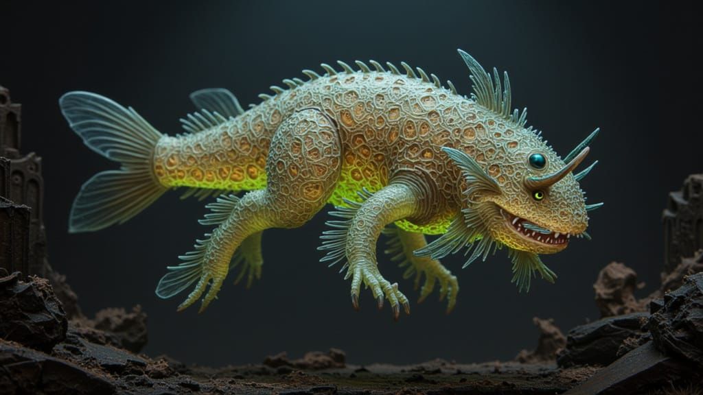 Glowing Veil Creature in Gothic Fantasy Style