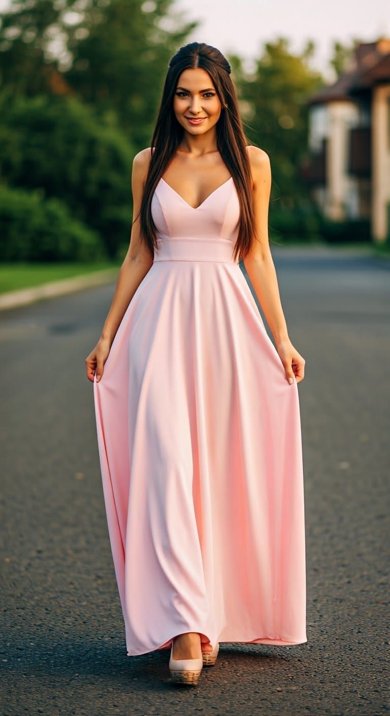 Beautiful Woman in Pink Gown, Royo Artstyle