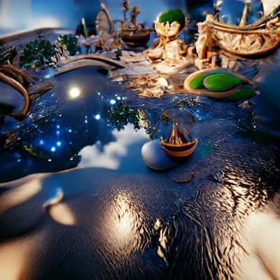 Surreal Floating Islands in Dreamlike Landscape