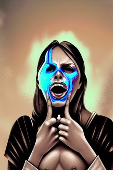 Trigeminal Neuralgia Elemental in Mixed Media Splash Art