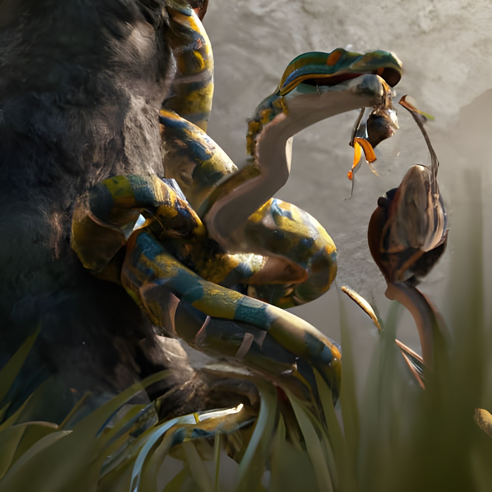 Python in a Dark Fantasy Art Style