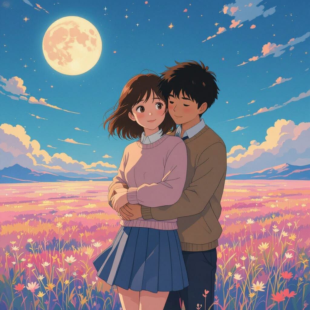 Anime Romance on the Moon: Lunar Embrace