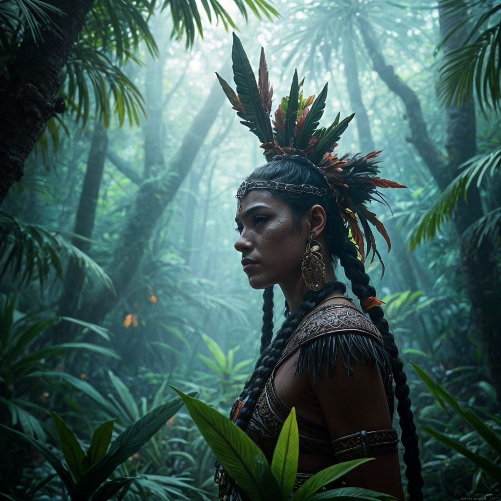 Taino Warrior Goddess in Tropical Haven