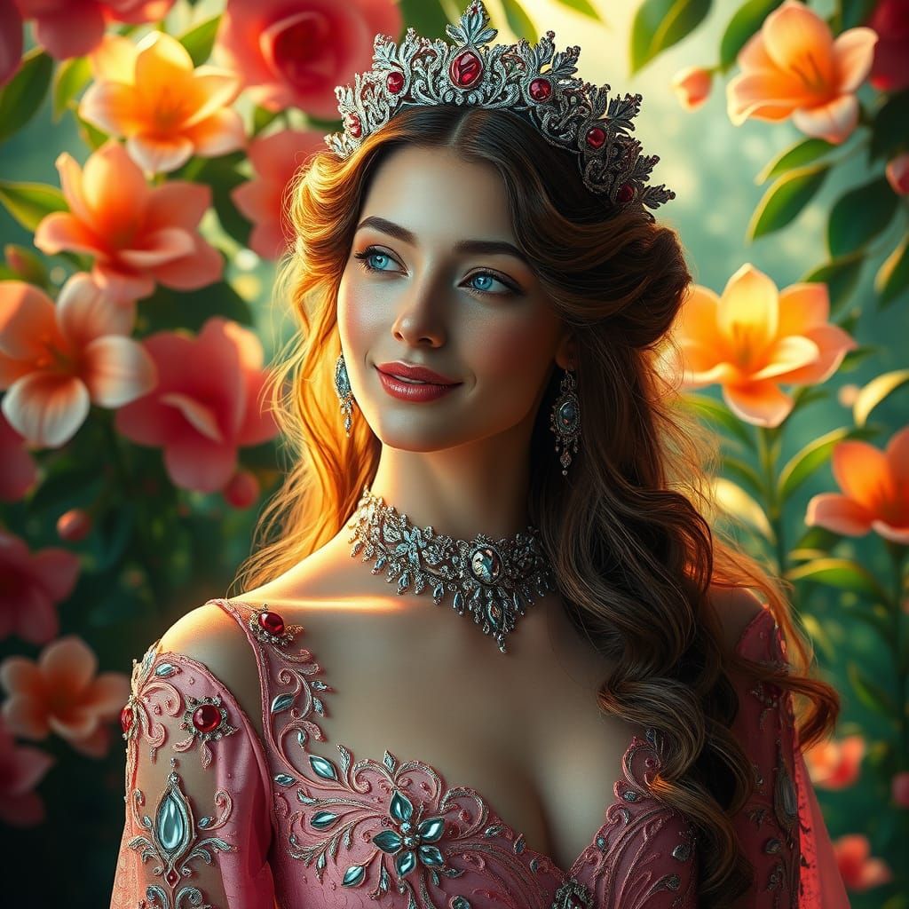 Elegant Princess in Art Deco Style