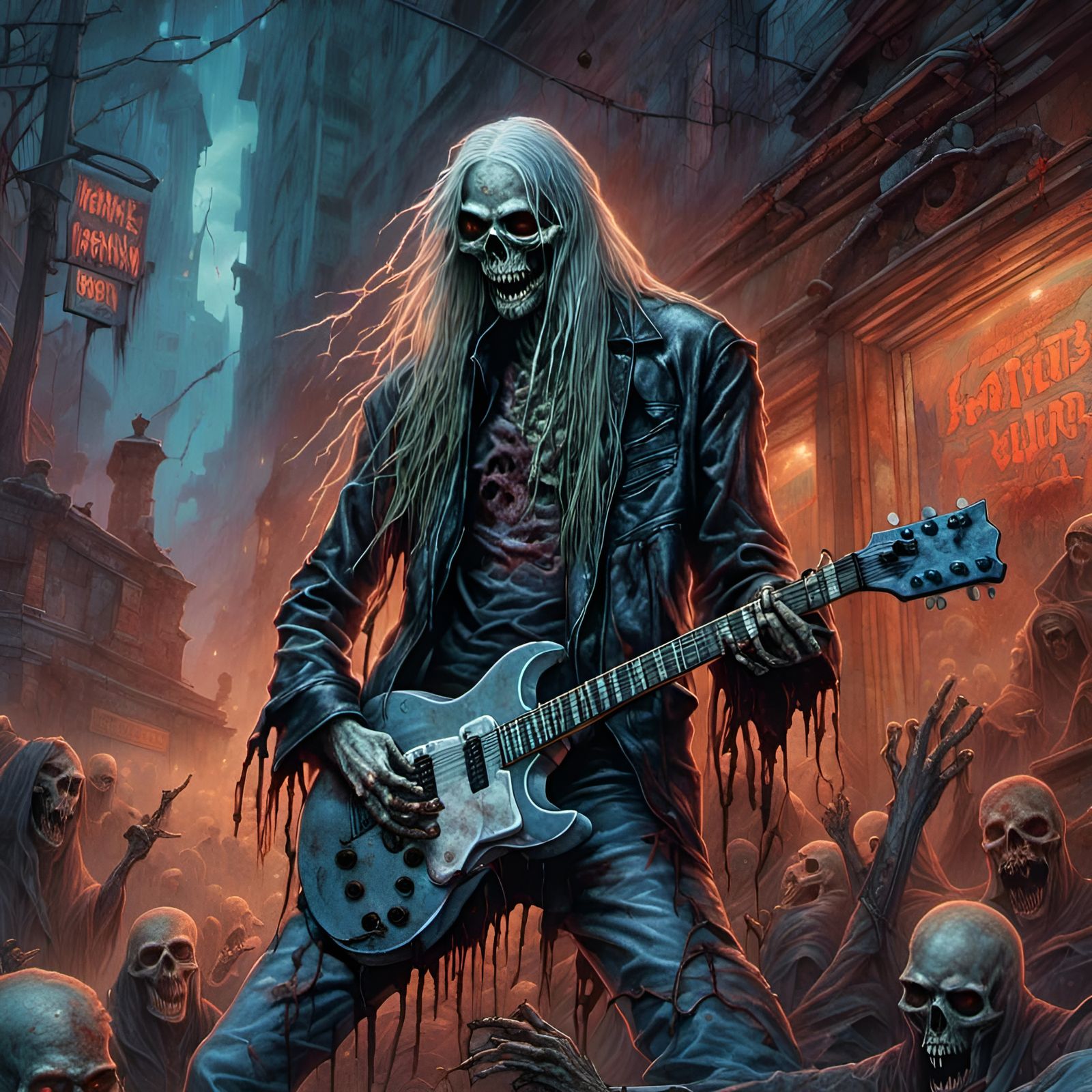 Rocker Zombies in Creepy Magazine Style