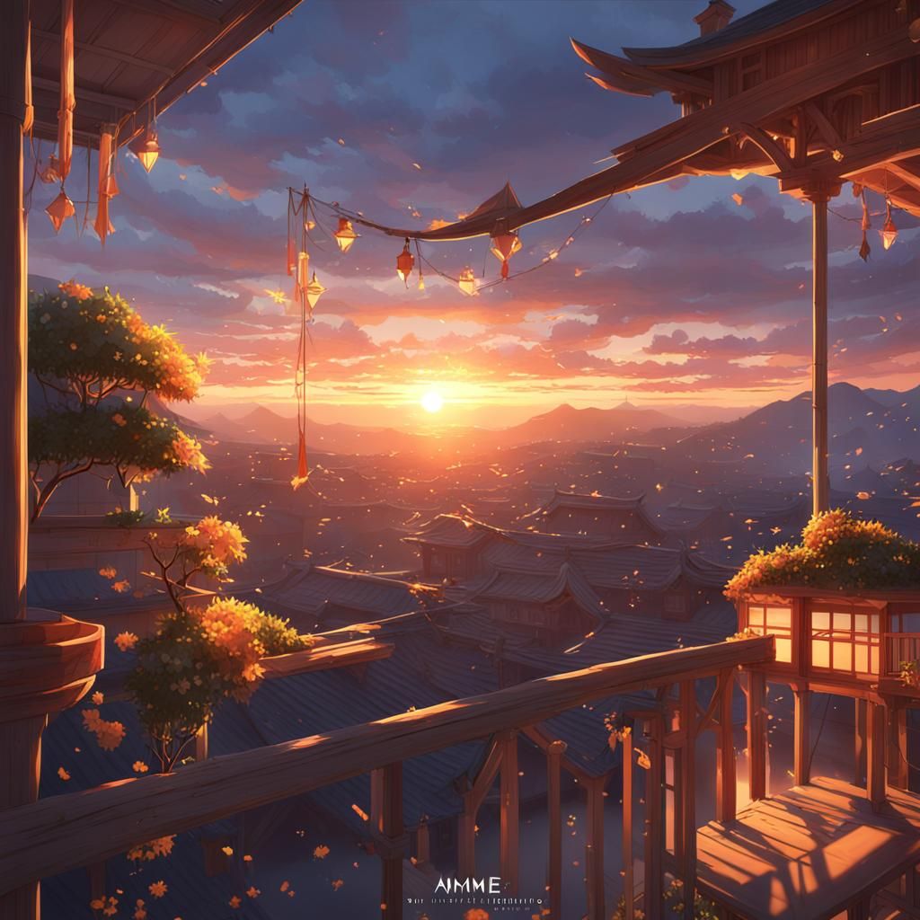 Anime Sunset in 3D with Ultra Detail