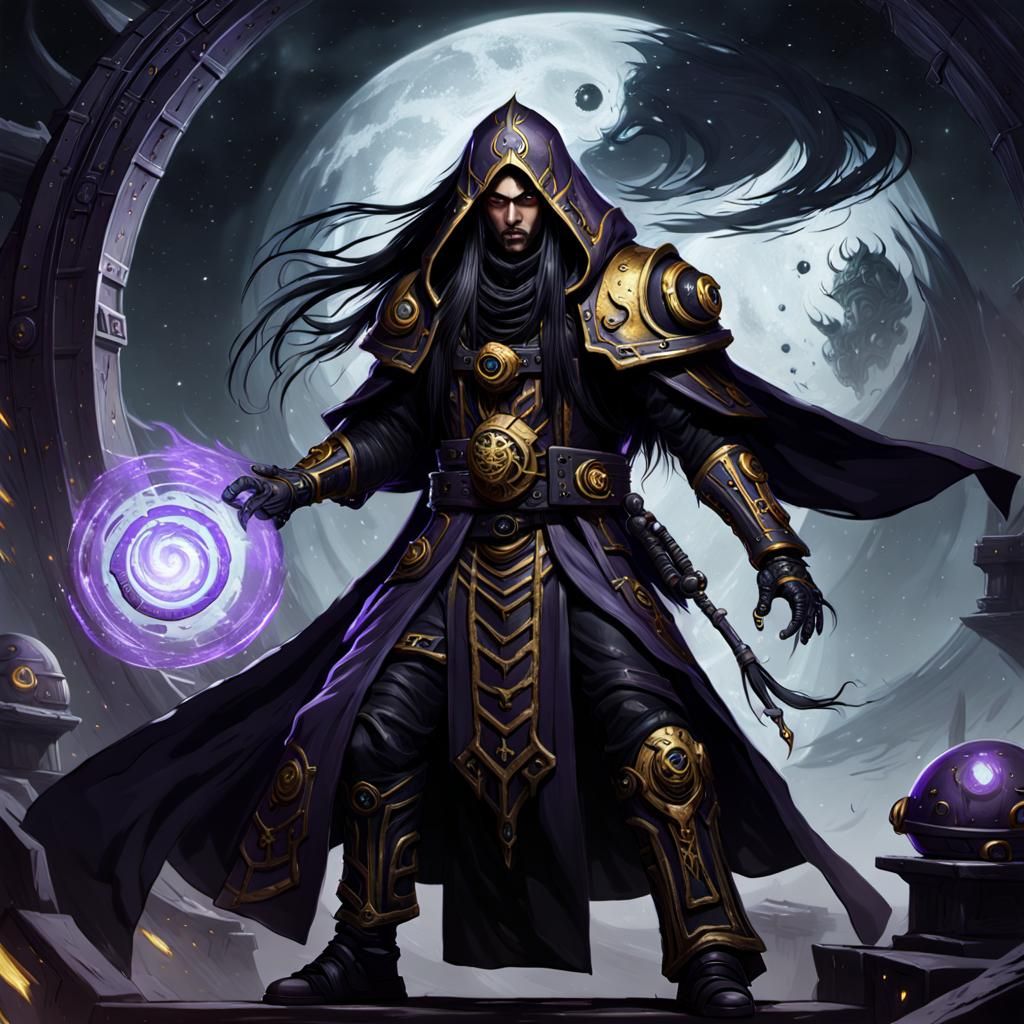 Futuristic Psyker in Warhammer 40k Style