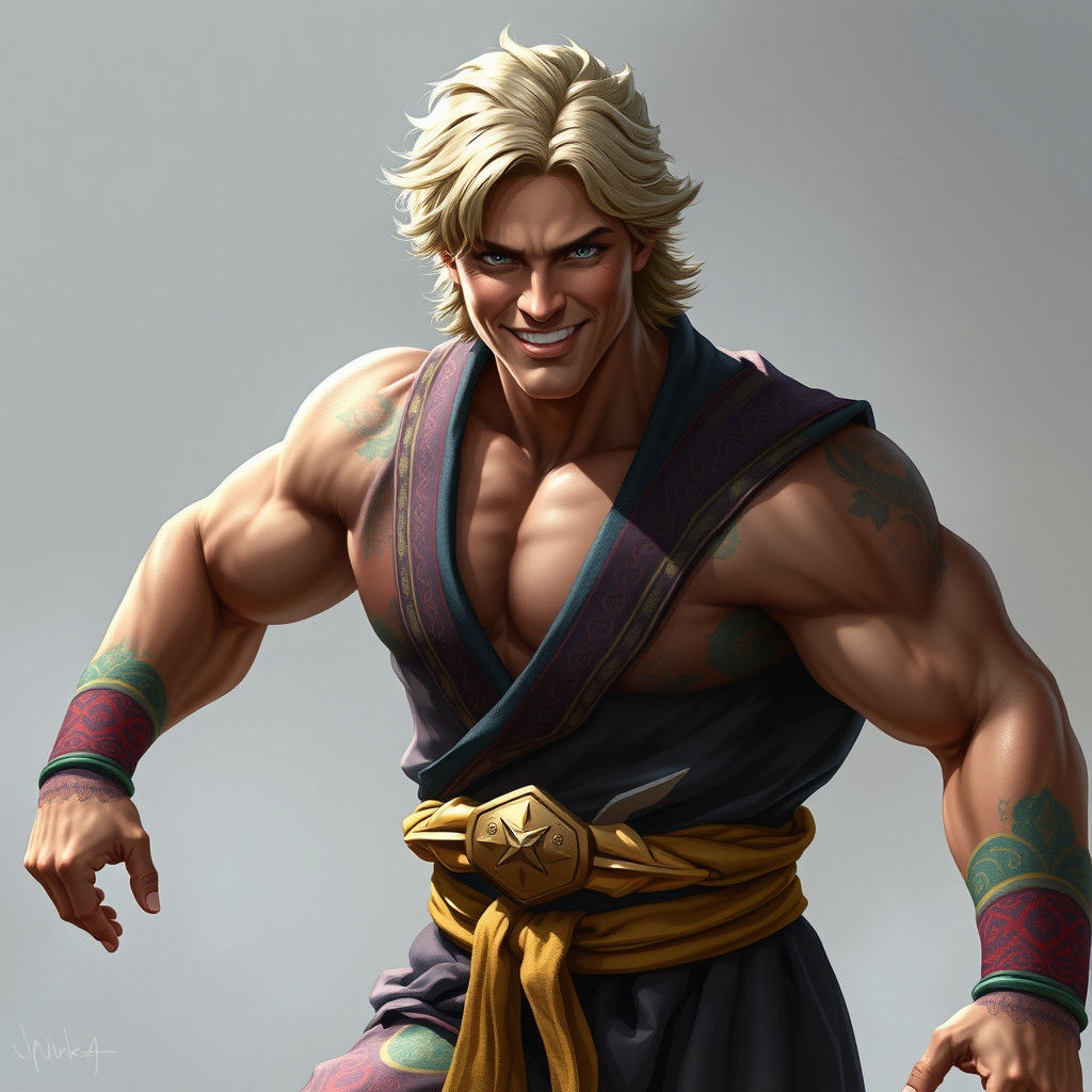 Handsome Man in Colorful Robes, Fantasy Concept Art